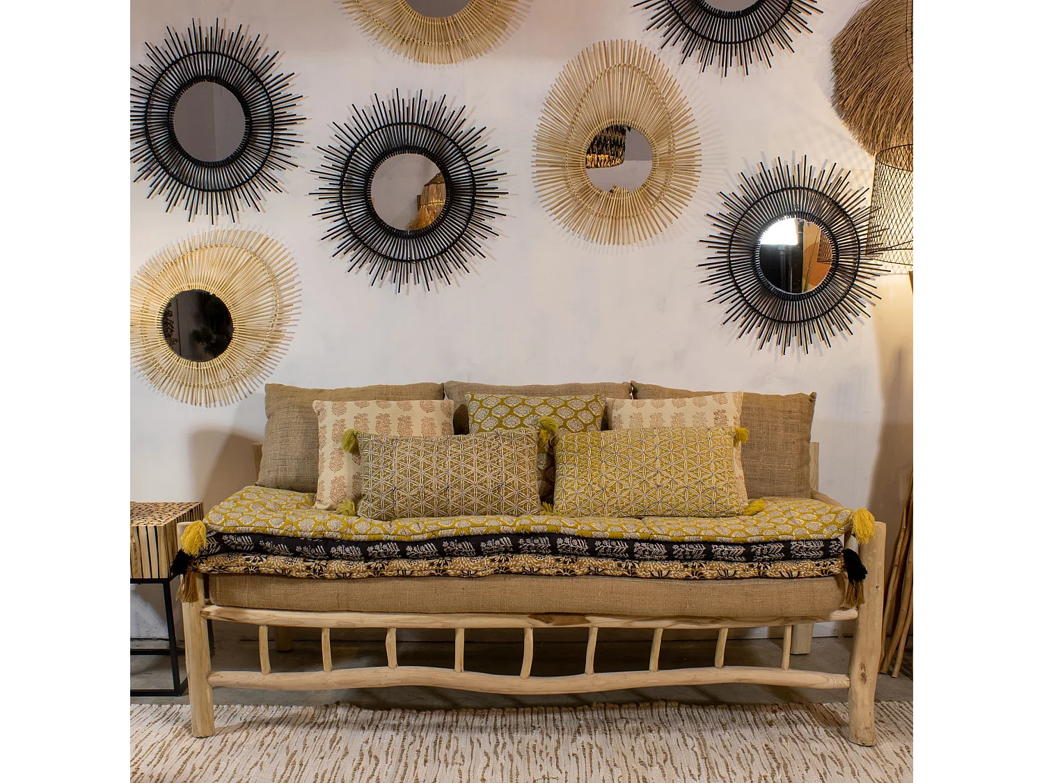 Now's Home - Miroir Oval En Bambou Naturel  60*48cm O22cm Coba