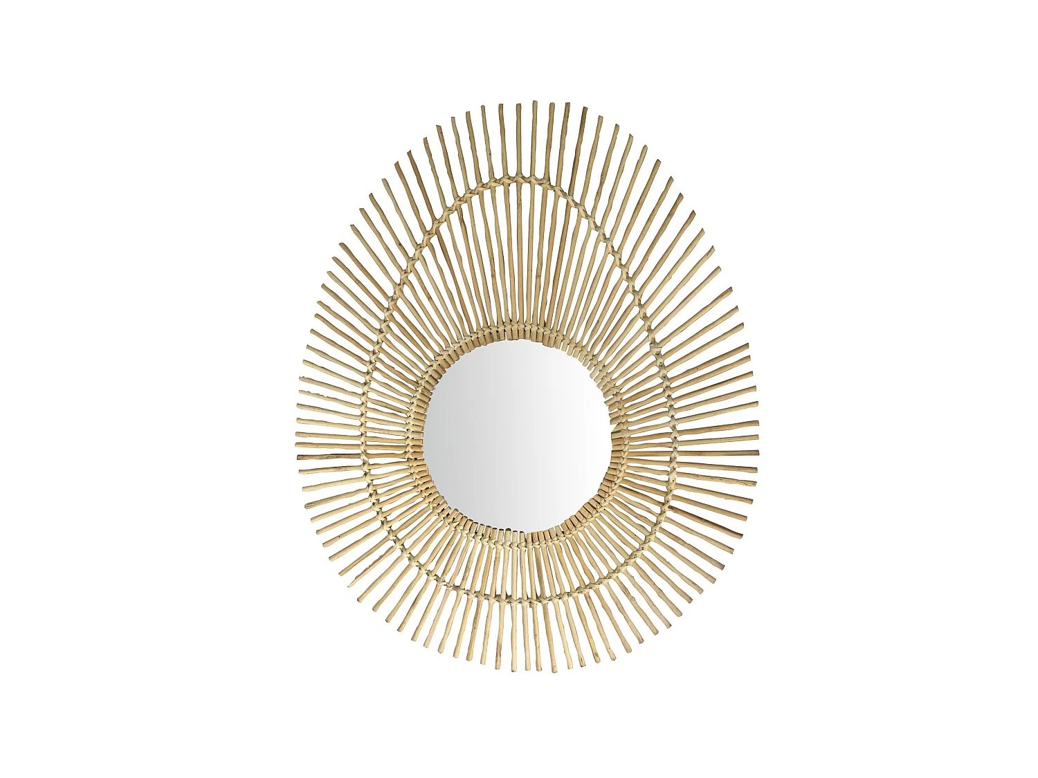 Now's Home - Miroir Oval En Bambou Naturel  60*48cm O22cm Coba