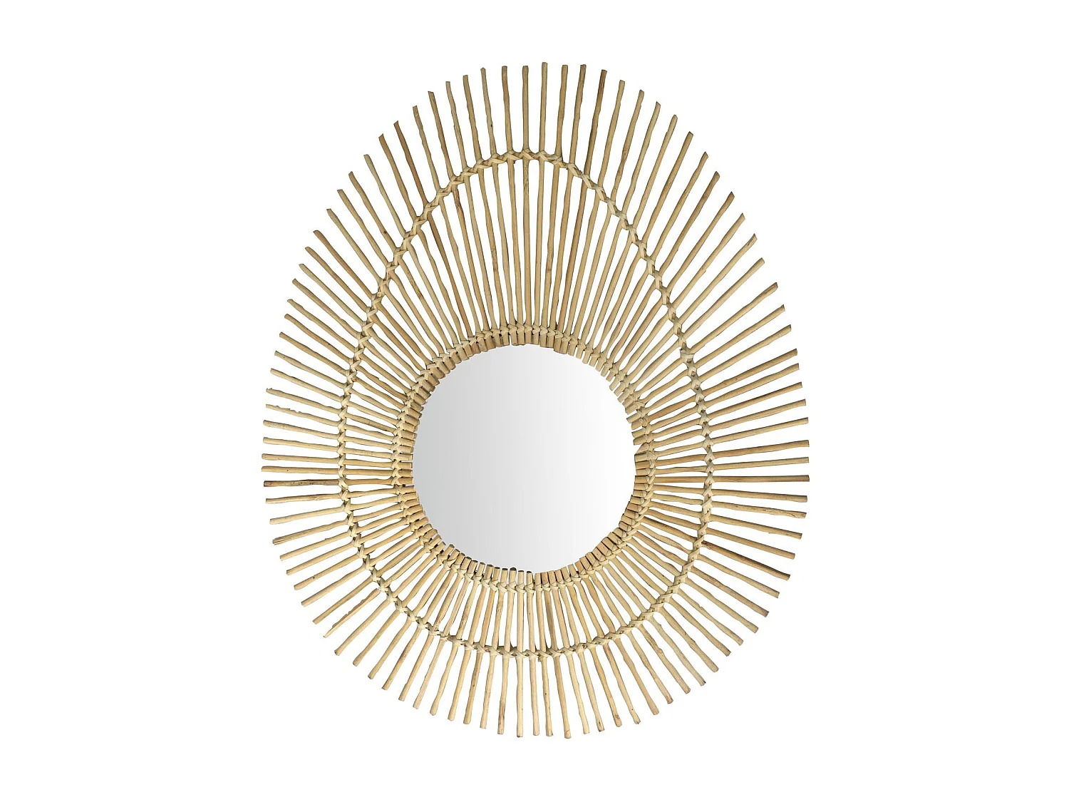 Now's Home - Miroir Oval En Bambou Naturel  60*48cm ø22cm Coba