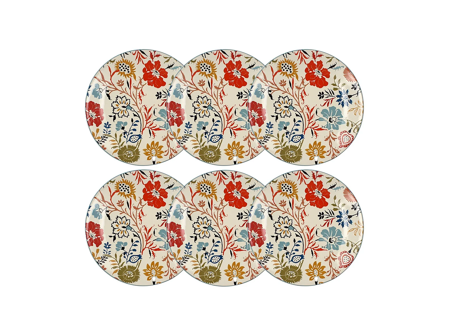 Novastyl - Lot 6 Assiettes Plates Jaipur 27cm En Gres