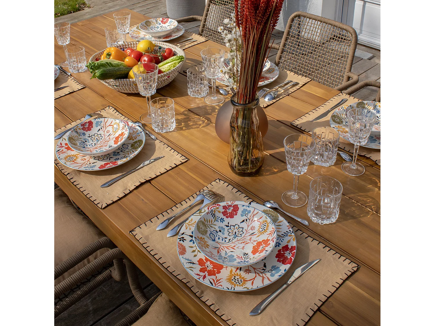 Novastyl - Lot 6 Assiettes Plates Jaipur 27cm En Grès
