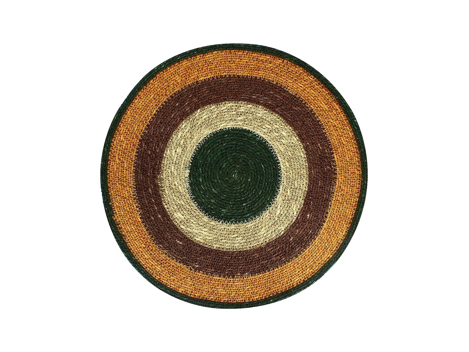 Novastyl - Lot 6 Sets De Table Luna Rond 38cm En Jonc De Mer Naturel Et Terracotta