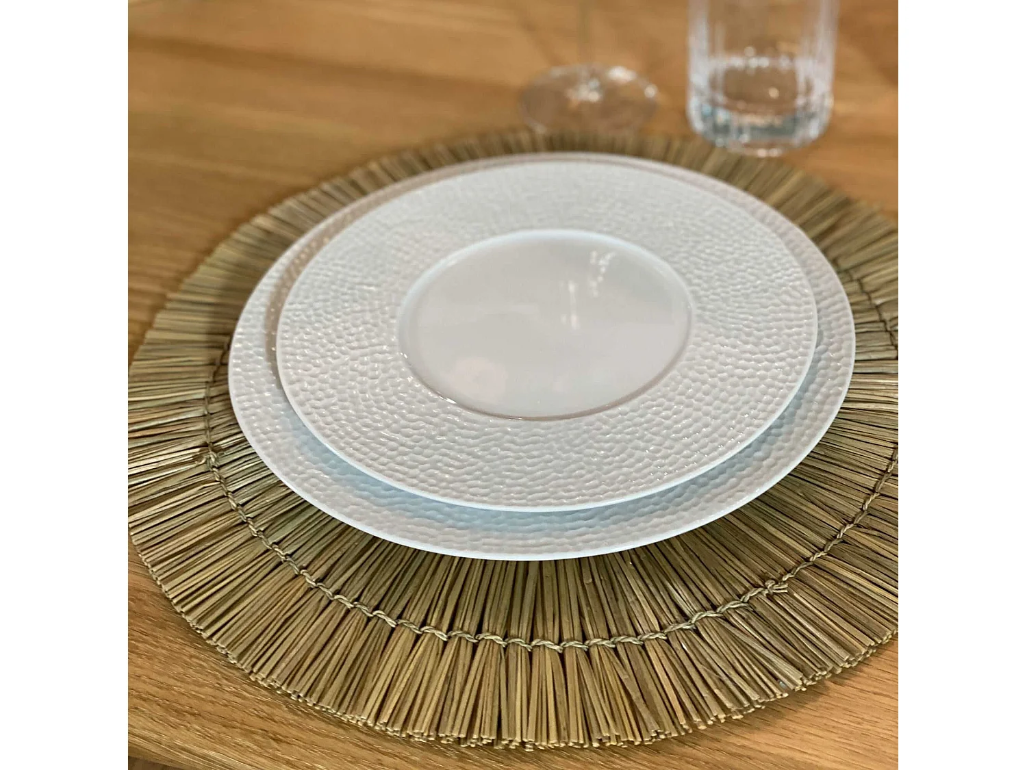 Now's Home - Lot De 4 Sets De Table En Rotin-coloris Naturel O38 Cm Paros