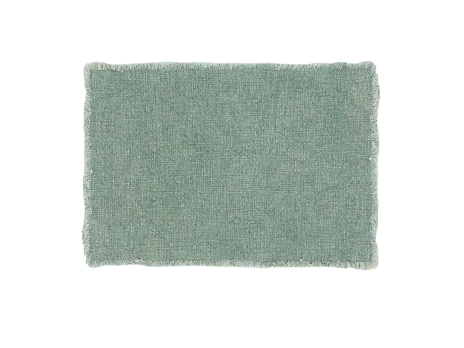 Now's Home - Lot De 4 Sets De Table Franges Tissu Uni Vert Celadon 38x54cm Anoki