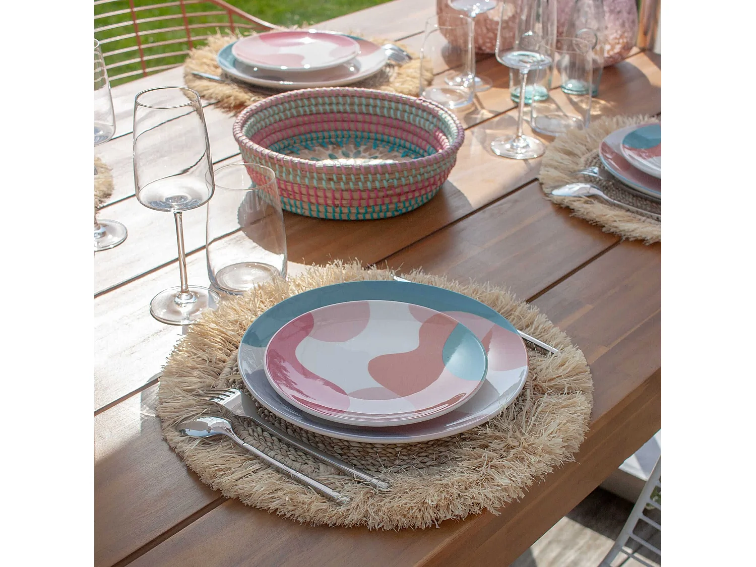 Now's Home - Lot De 4 Sets De Table En Raphia Naturel -oaxa