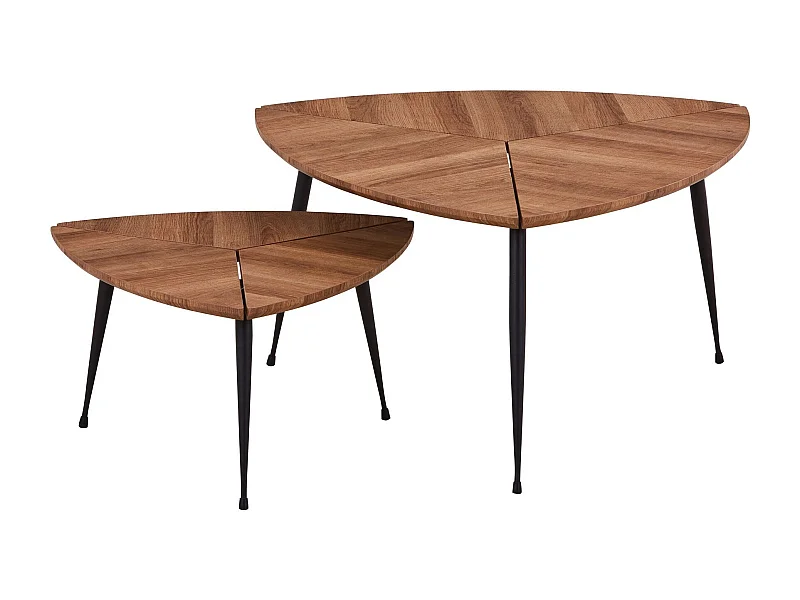 Now's Home - Set De 2 Tables Gigognes En Fibre De Bois Naturel O70 Et O48  Cobra