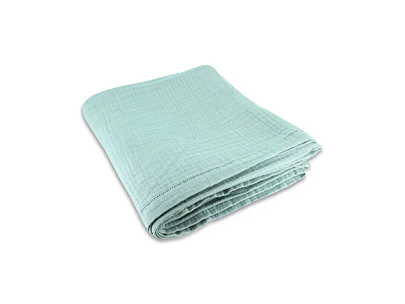 Now's Home - Nappe En Double Gaze De Coton Vert Celadon 150x250cm Camaro