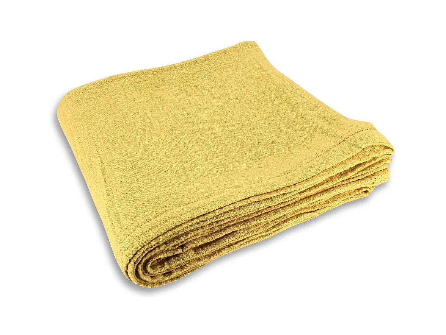 Now's Home - Nappe En Double Gaze De Coton Jaune Mimosa 150x250cm Camaro