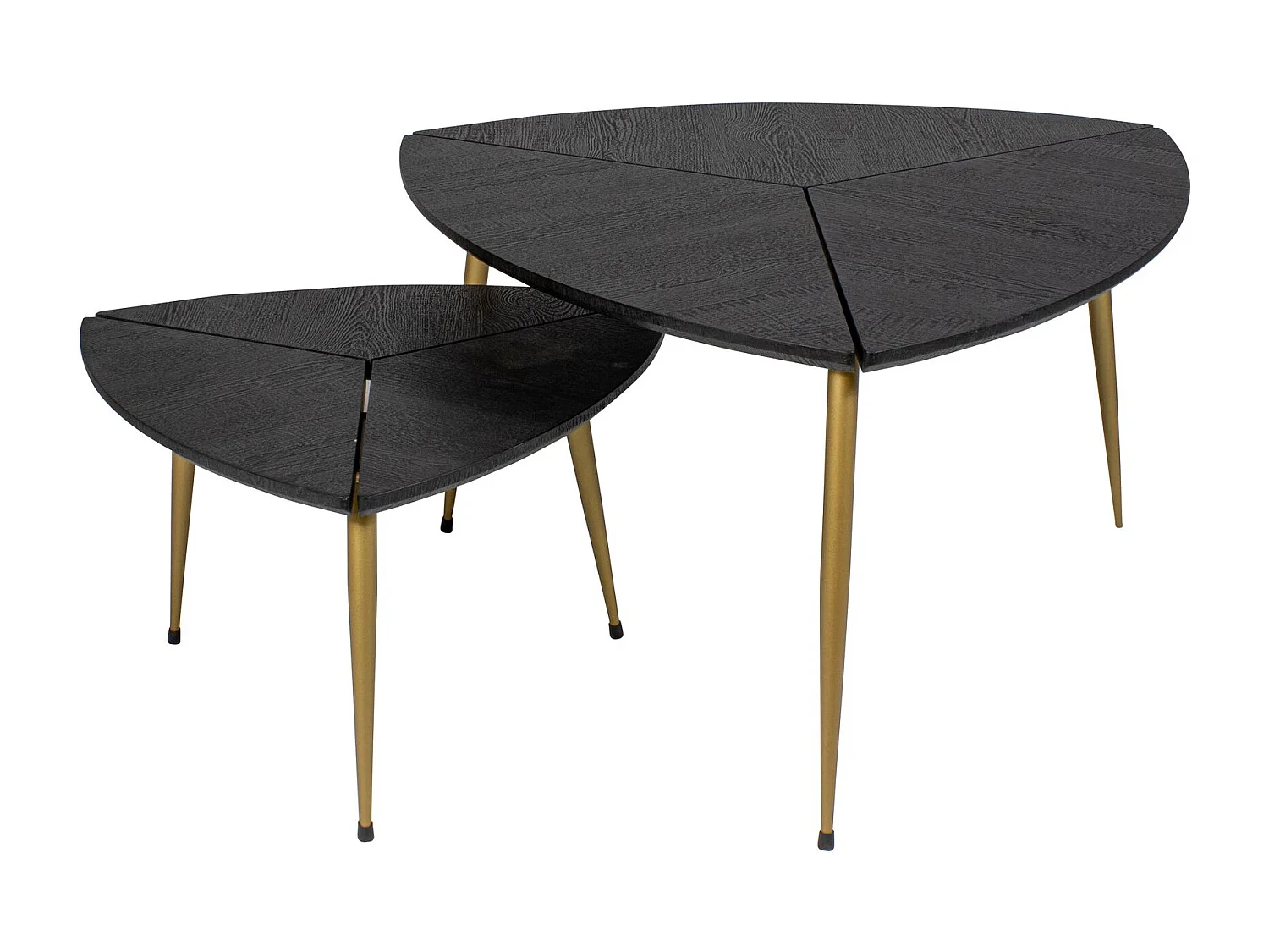 Now's Home - Set De 2 Tables Gigognes En Fibre De Bois Pieds Metal H30 Et 40cm Sakura