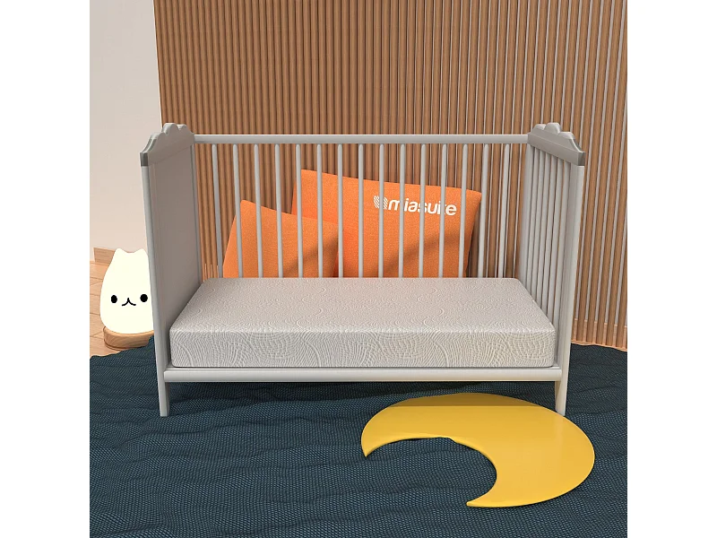 Matratze für Wiege 60x140 - Höhe 14 cm, Waterfoam, Abziehbar, Milbenhemmend | Sim