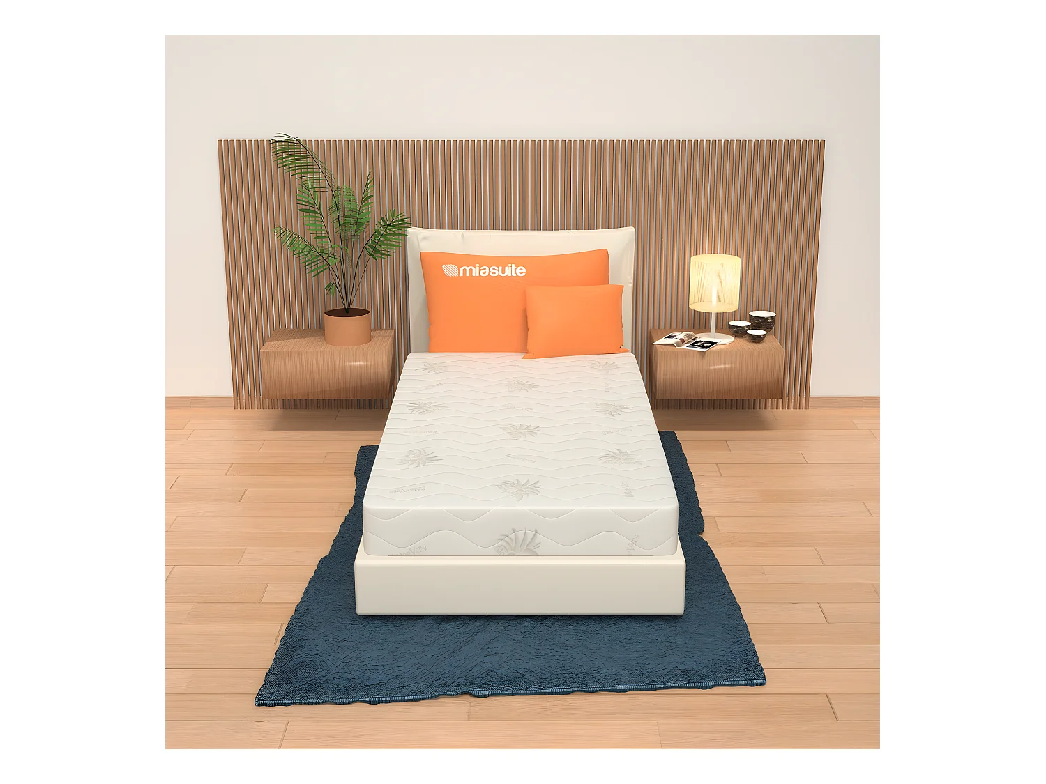 Matelas Memory 100x190, hauteur 17 cm - Housse amovible, revêtement Aloe Vera | Baldo