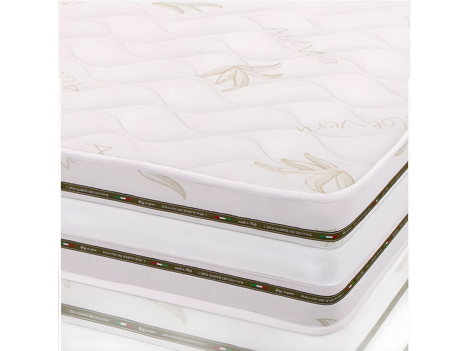 Matelas 100x200 multicouche de 18 cm de hauteur - Memory, Gel Relaxa, Déhoussable, Revêtement Aloe Vera | Arcobaleno