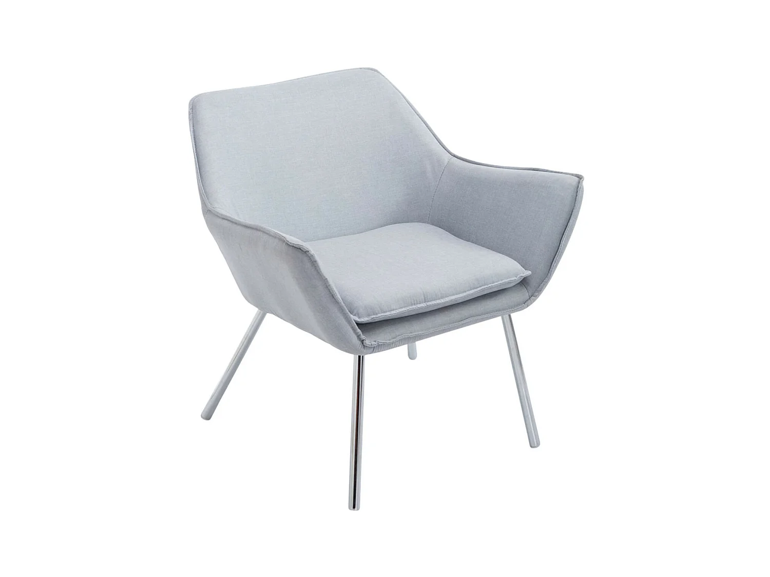 Poltrona - Tessuto & Metallo in look cromato - grigio - Caracas