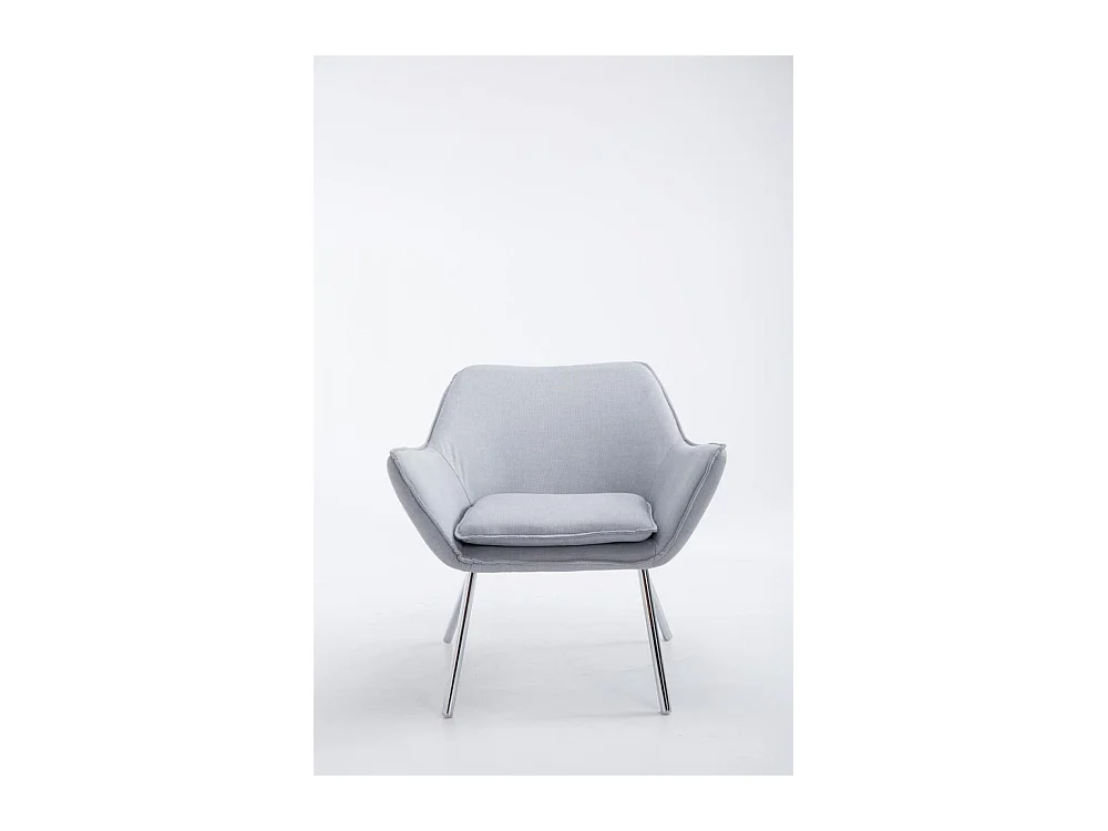 Poltrona - Tessuto & Metallo in look cromato - grigio - Caracas