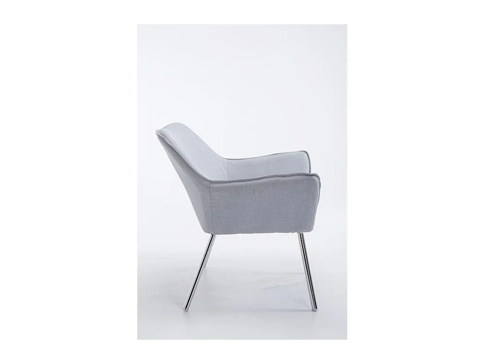 Poltrona - Tessuto & Metallo in look cromato - grigio - Caracas