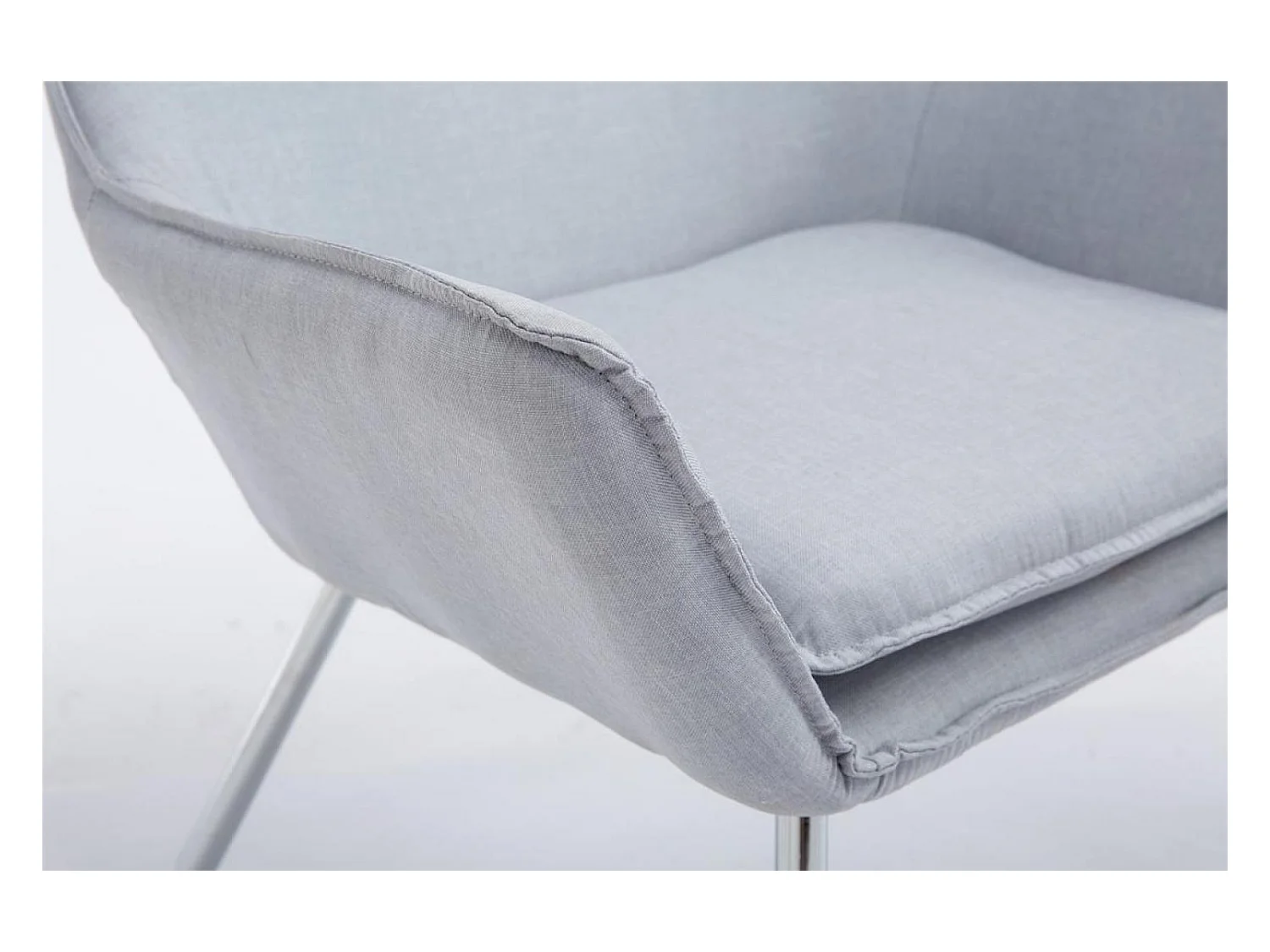 Poltrona - Tessuto & Metallo in look cromato - grigio - Caracas