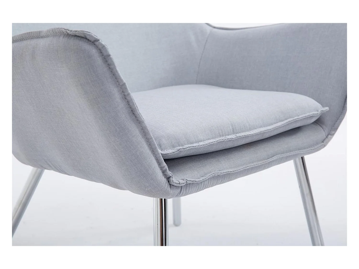 Poltrona - Tessuto & Metallo in look cromato - grigio - Caracas