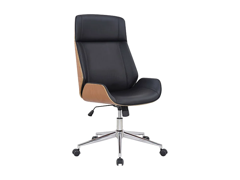 Fauteuil de bureau Varel - Bois naturel - Noir110.00