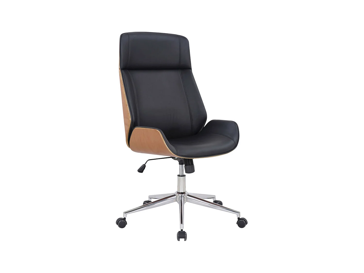 Fauteuil de bureau Varel - Bois naturel - Noir110.00