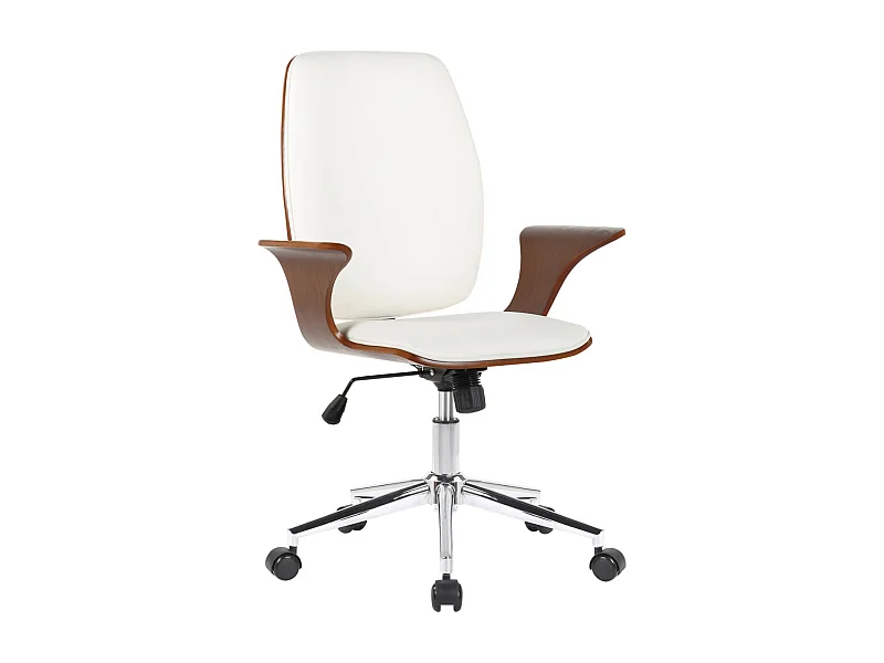Fauteuil de bureau Burbank - Noyer - Blanc93.00