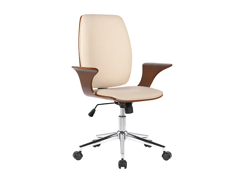 Fauteuil de bureau Burbank - Noyer - Crème93.00