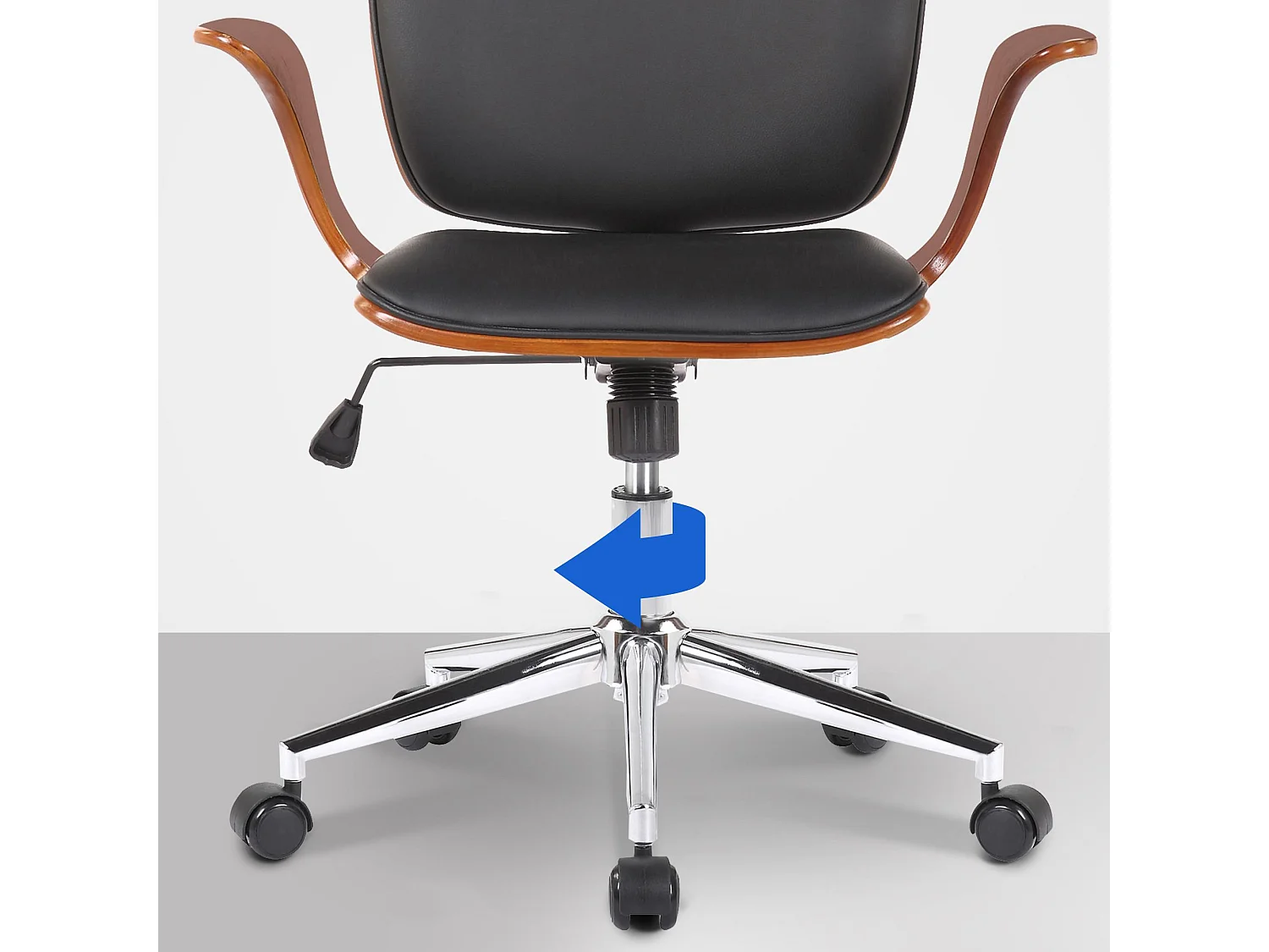 Bureaustoel - Kunstleer & Metaal in chroomoptiek - walnoot/zwart - Burbank