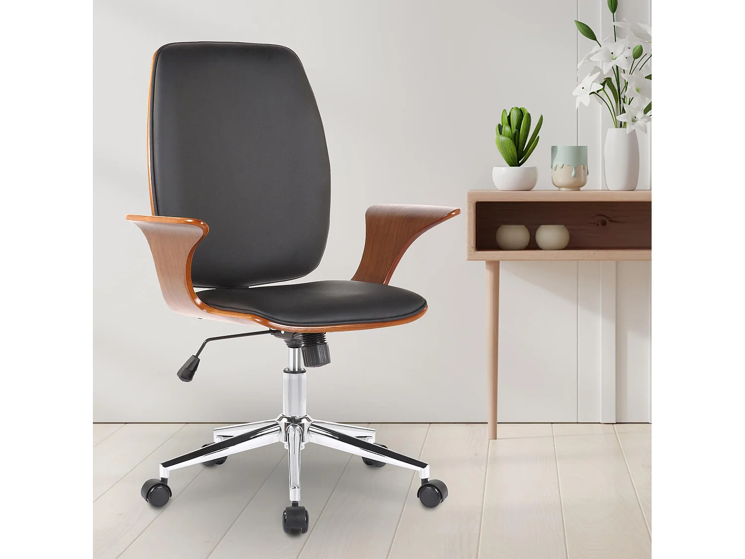 Fauteuil de bureau Burbank - Noyer - Noir93.00