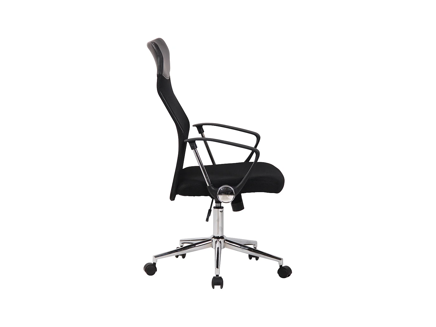 Sedia da ufficio - Microfibra & Metallo in look cromato - nero - Korba