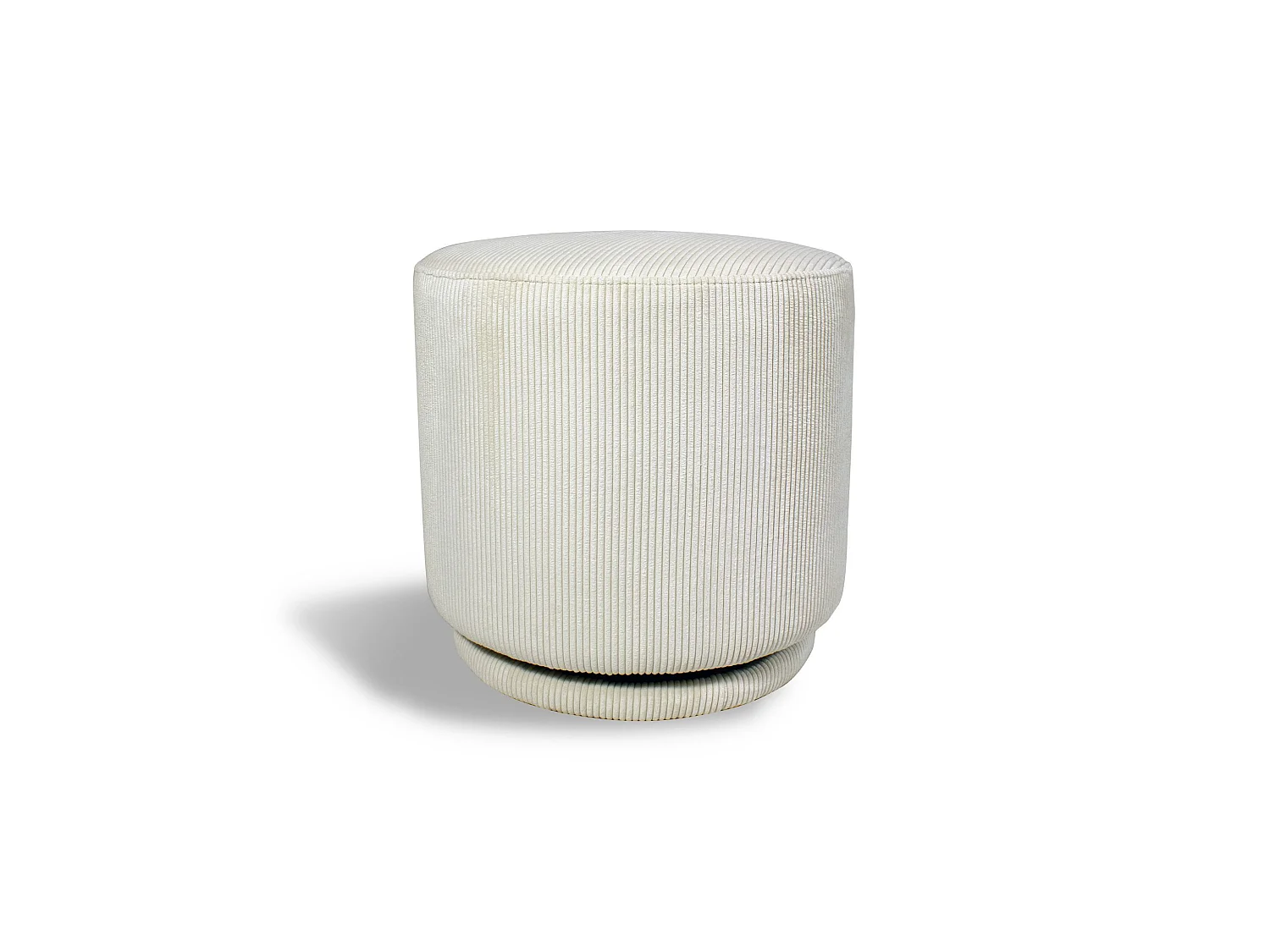 Now's Home - Pouf Pivotant En Velours Cotele Ecru 40x40xh39cm Casper