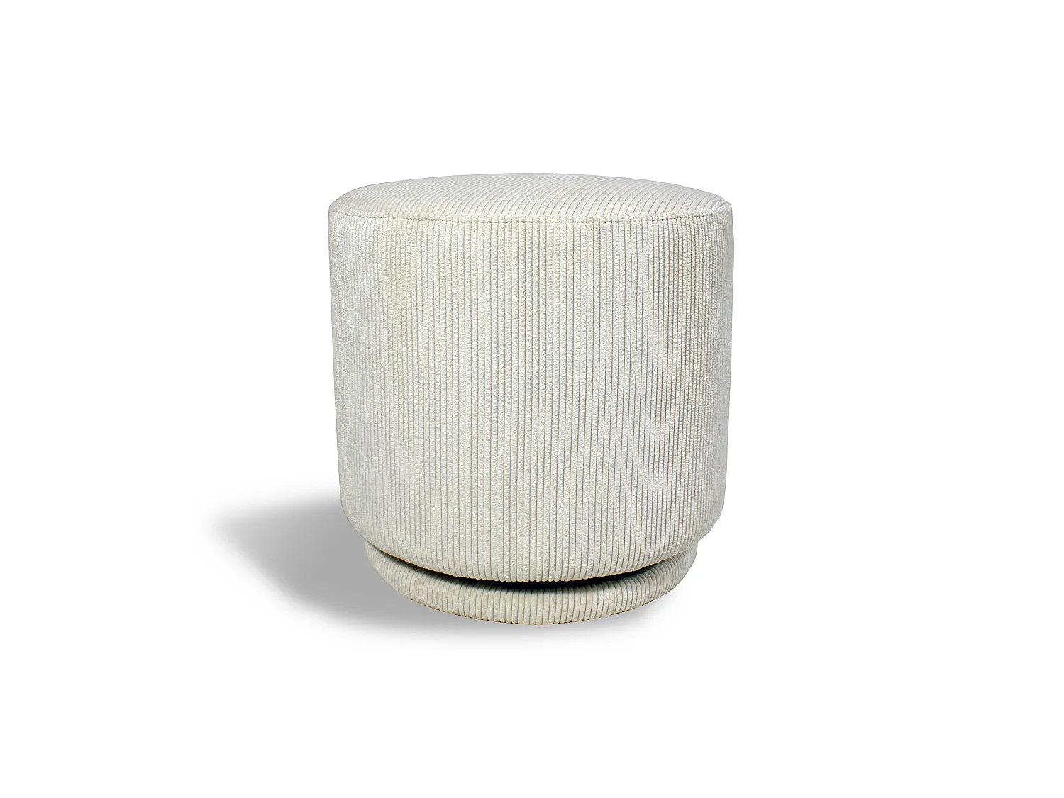 Now's Home - Pouf Pivotant En Velours Cotele Ecru 40x40xh39cm Casper