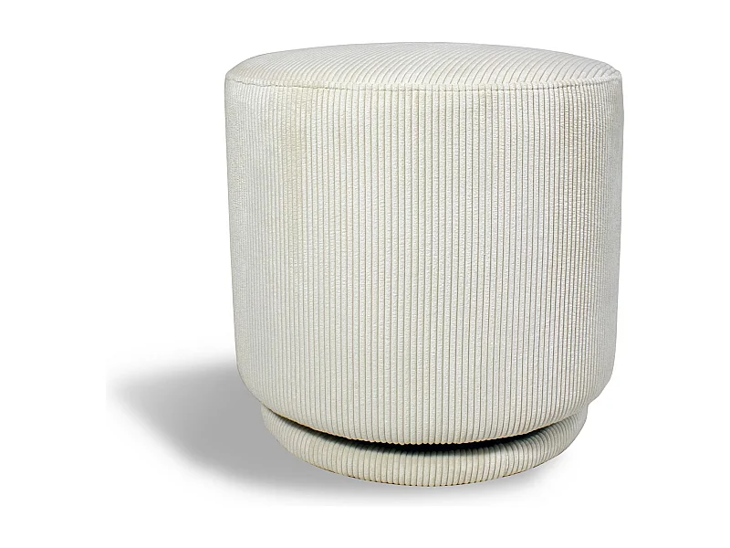 Now's Home - Pouf Pivotant En Velours Cotele Ecru 40x40xh39cm Casper