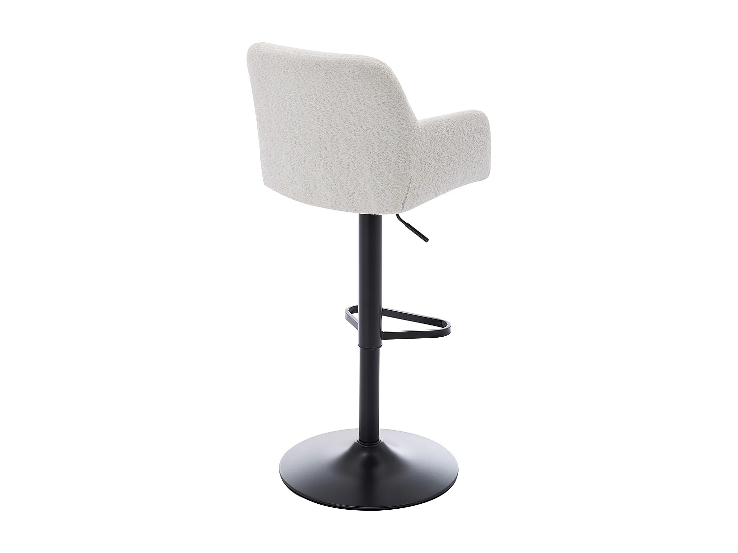 Lot de 2 tabourets de bar en tissu bouclette et métal noir - Hauteur réglable - Blanc - PEGA de Pascal MORABITO