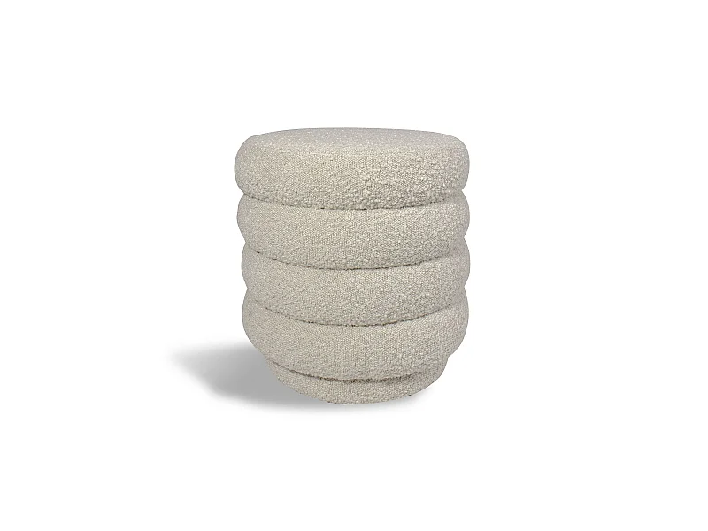 Now's Home - Pouf En Tissu En Bouclette Beige 44.5x44.5x45cm Linus