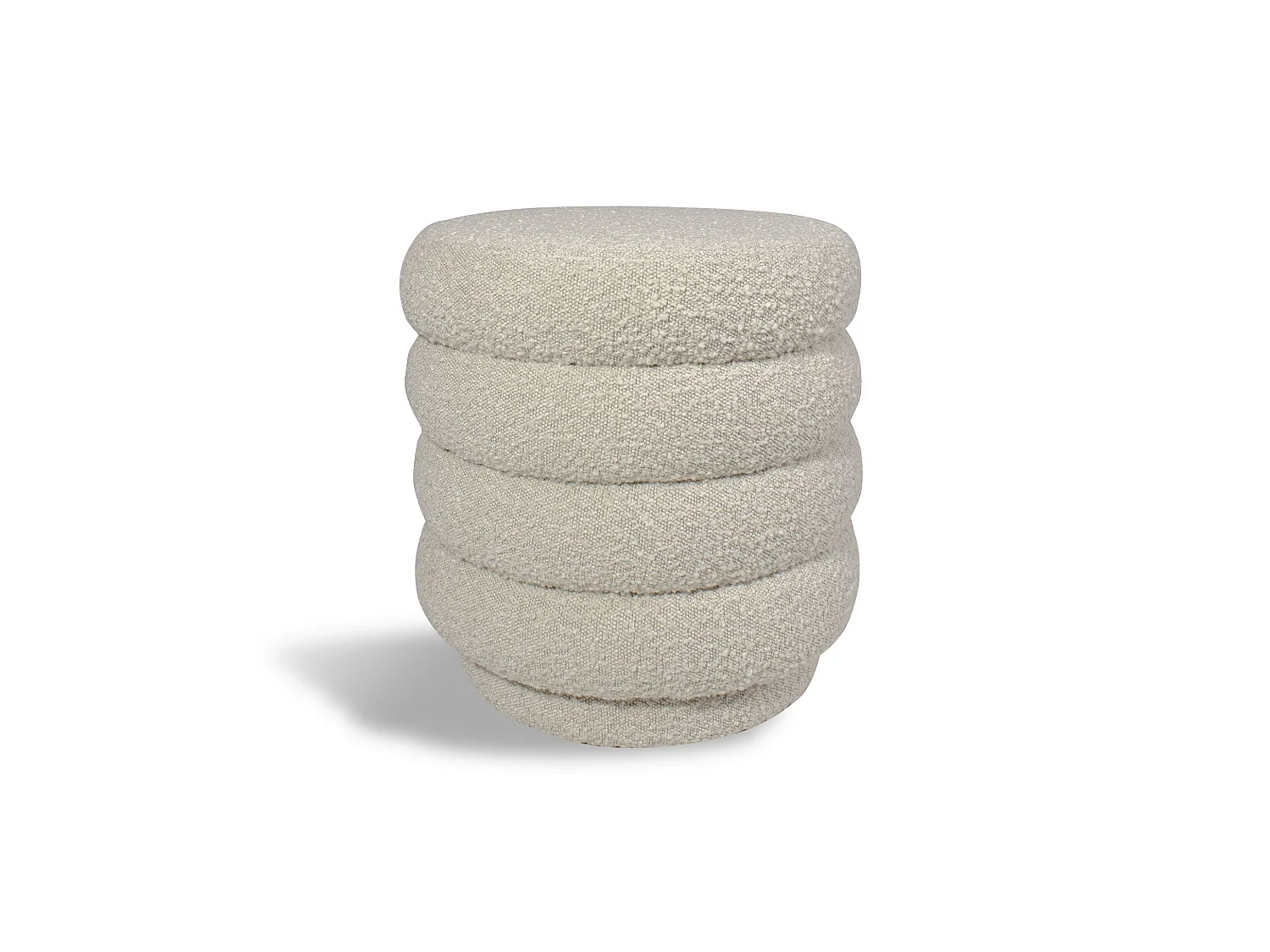 Now's Home - Pouf En Tissu En Bouclette Beige 44.5x44.5x45cm Linus