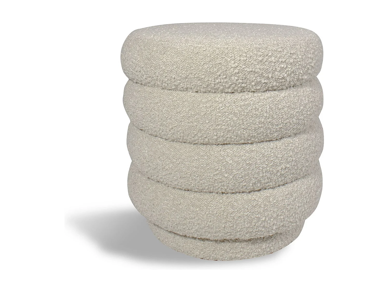 Now's Home - Pouf En Tissu En Bouclette Beige 44.5x44.5x45cm Linus