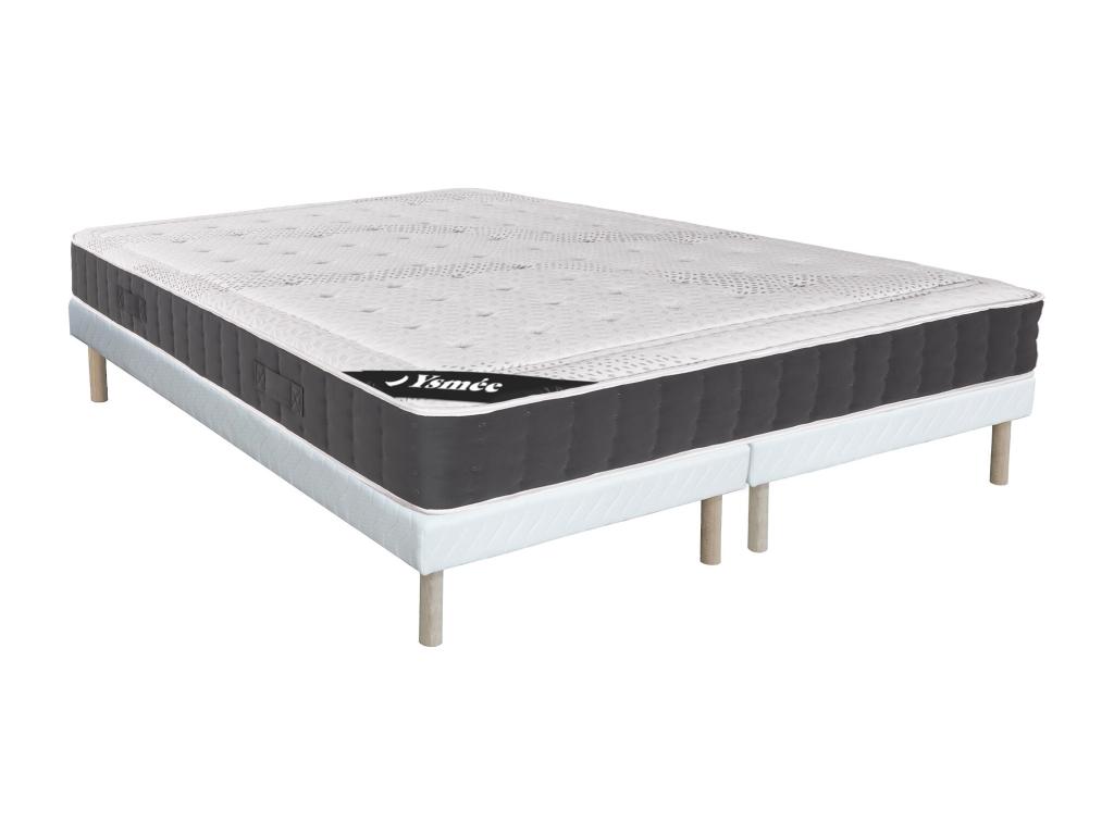 Set aus Bettgestell + Matratze  - 180 x 200 cm - Taschenfederkern - Auflage günstig online kaufen