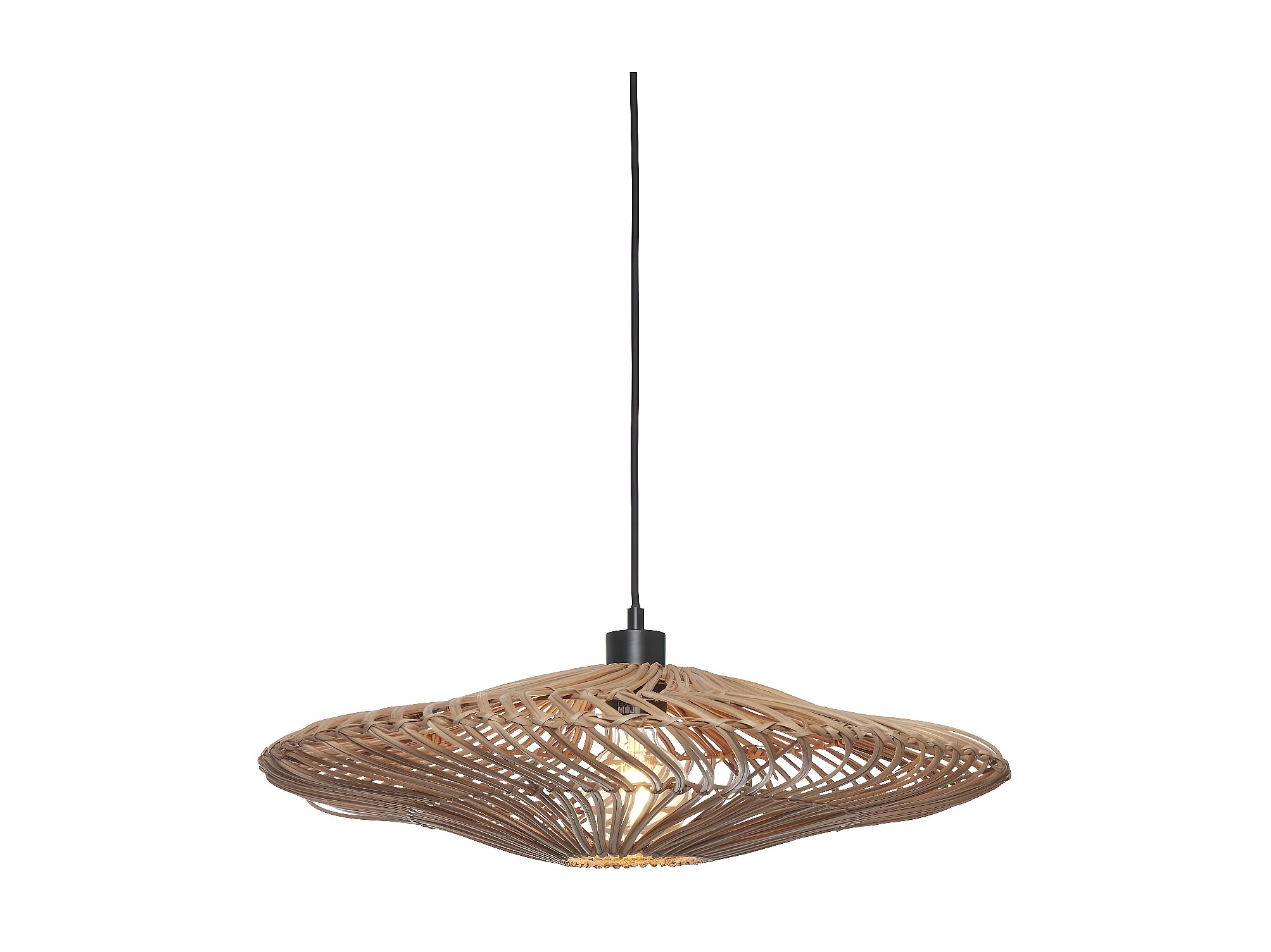 Suspension Noire Avec Branches Décoratives Rondes D'éclairage