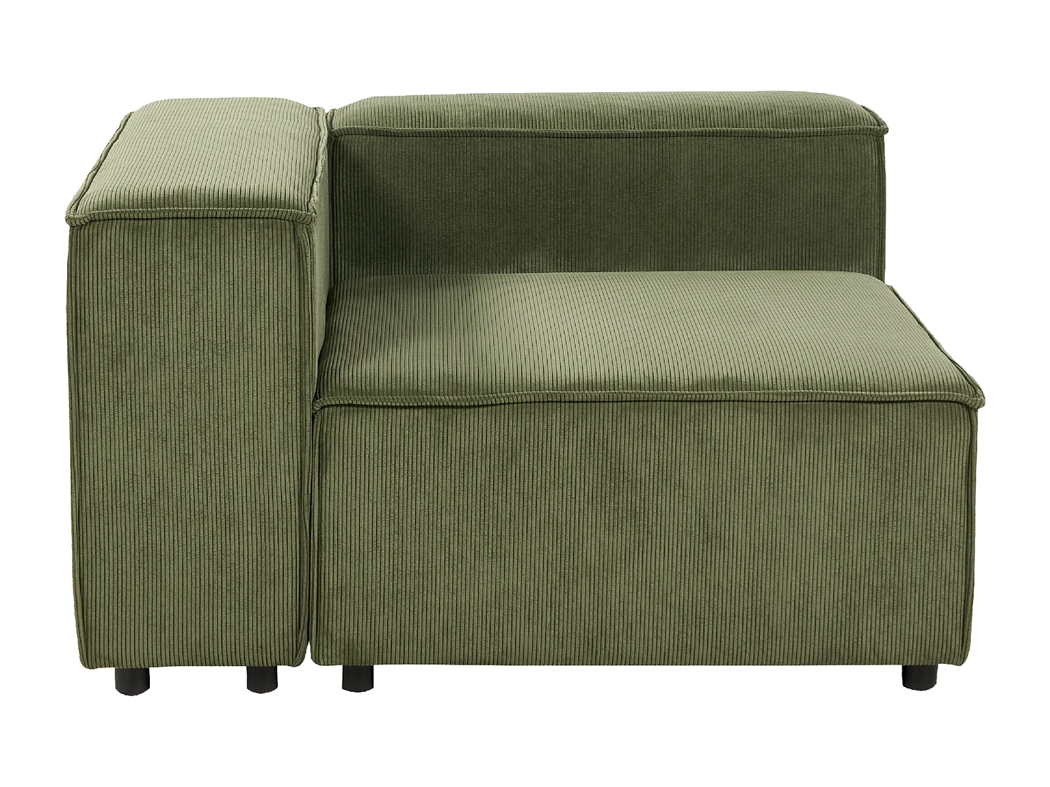 Driezitsbank met ottomaan corduroy groen APRICA