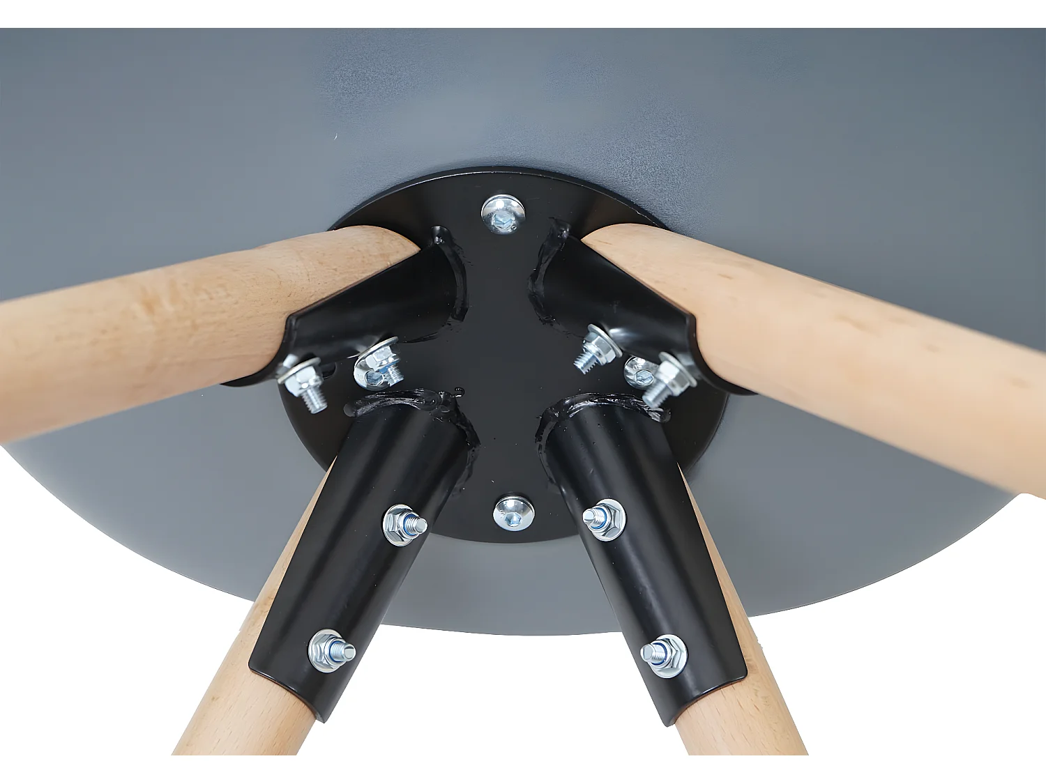 Chaise de salle à manger Vaasa T501 (lot de 2),  gris, siège similicuir gris, pieds clairs