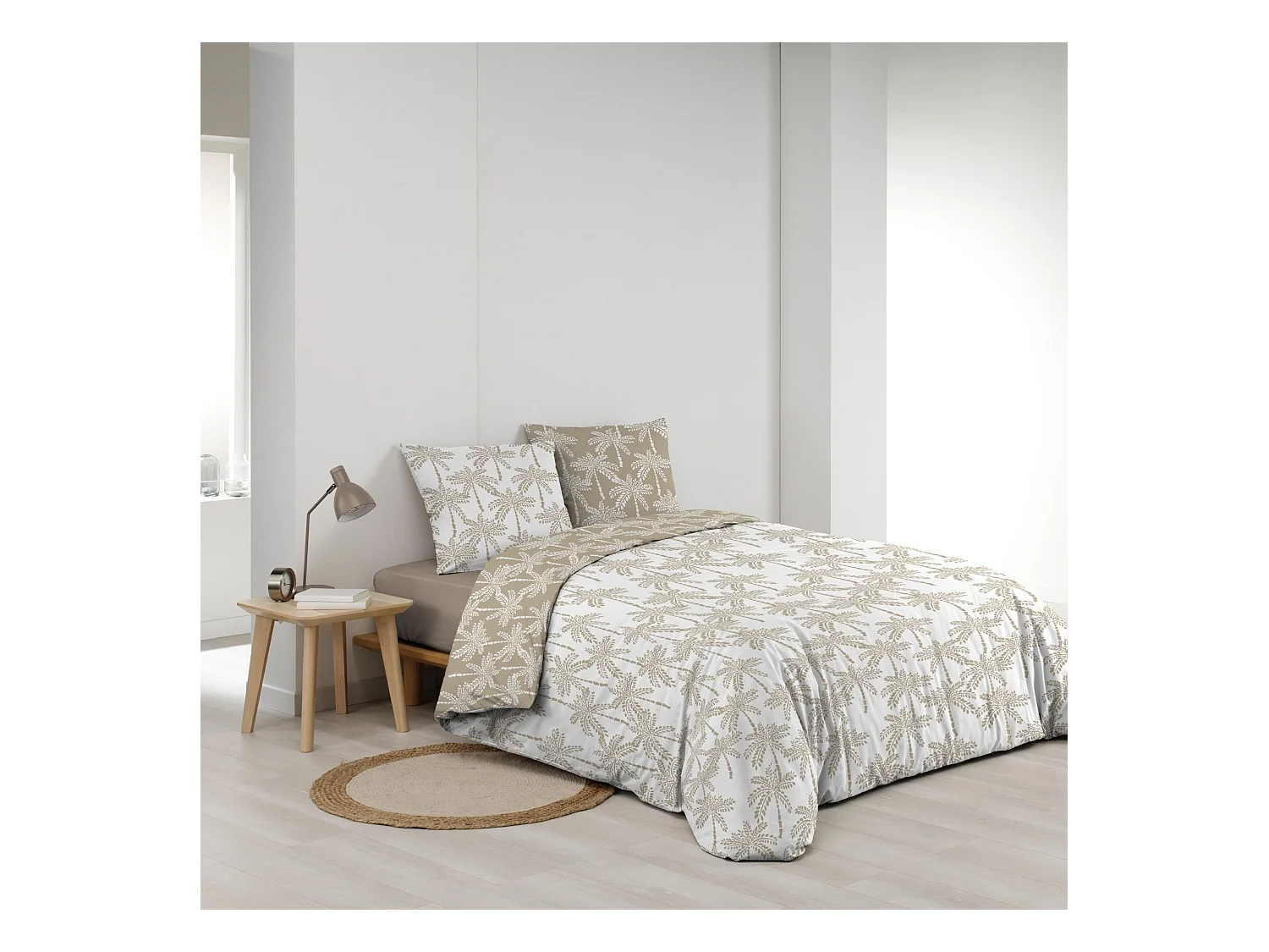 Parure de Lit 3 Pièces "Oliana" 240x220cm Beige