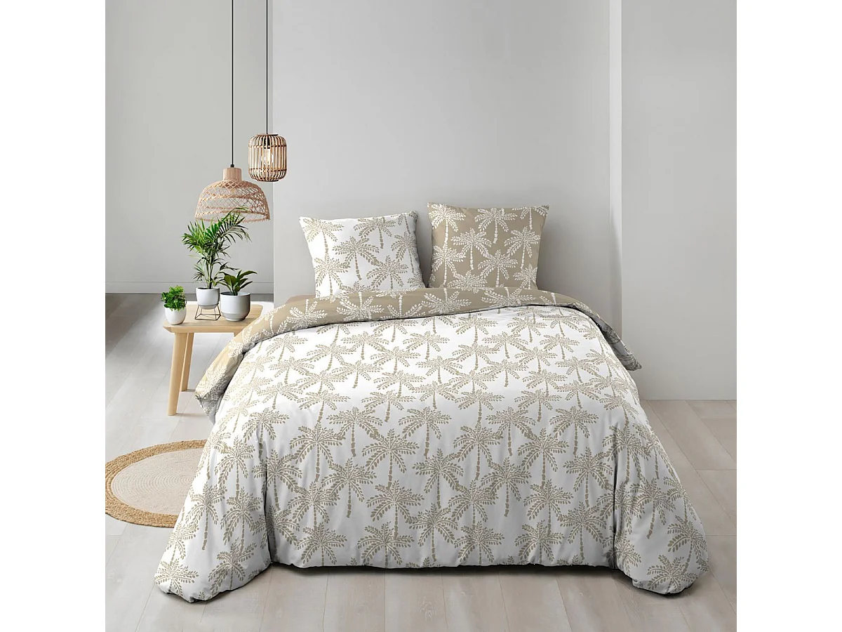 Parure de Lit 3 Pièces "Oliana" 240x220cm Beige