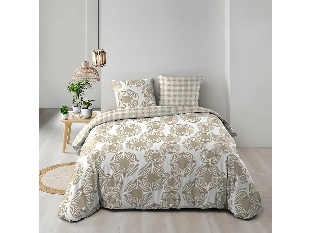 Parure de Lit 3 Pièces "Nebulla" 240x220cm Beige