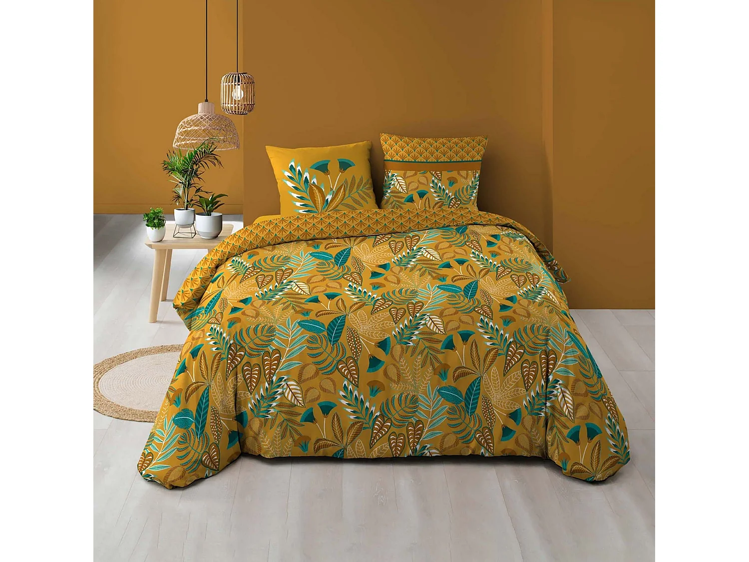 Parure de Lit 3 Pièces "Tilda" 240x200cm Jaune