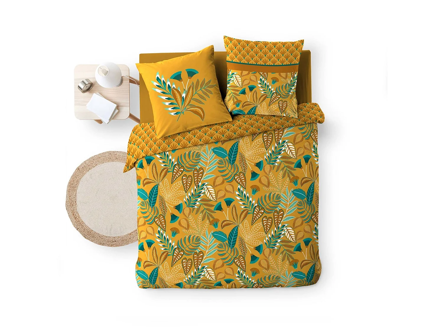 Parure de Lit 3 Pièces "Tilda" 240x200cm Jaune