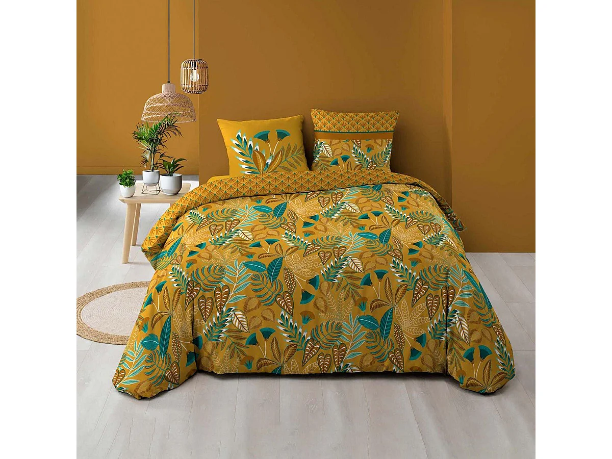 Parure de Lit 3 Pièces "Tilda" 240x200cm Jaune