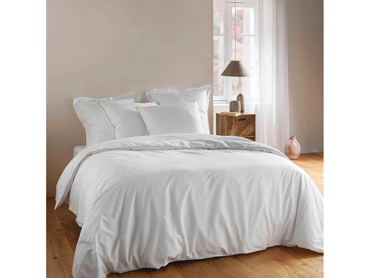 Bettwäsche mit Pompons 240 x 220 cm