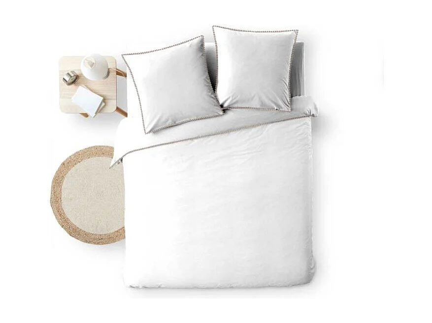 Bettwäsche mit Pompons 240 x 220 cm