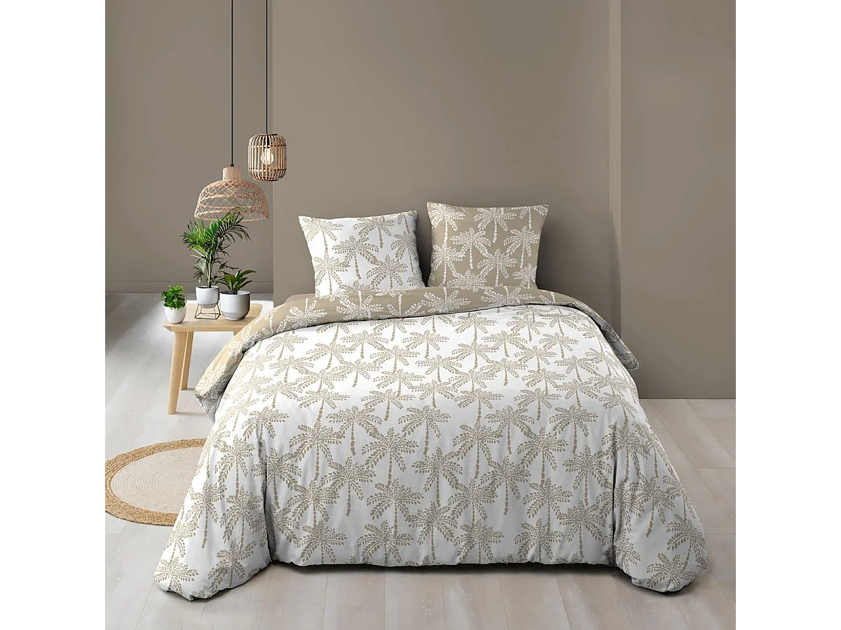 Parure de Lit 3 Pièces "Oliana" 260x240cm Beige