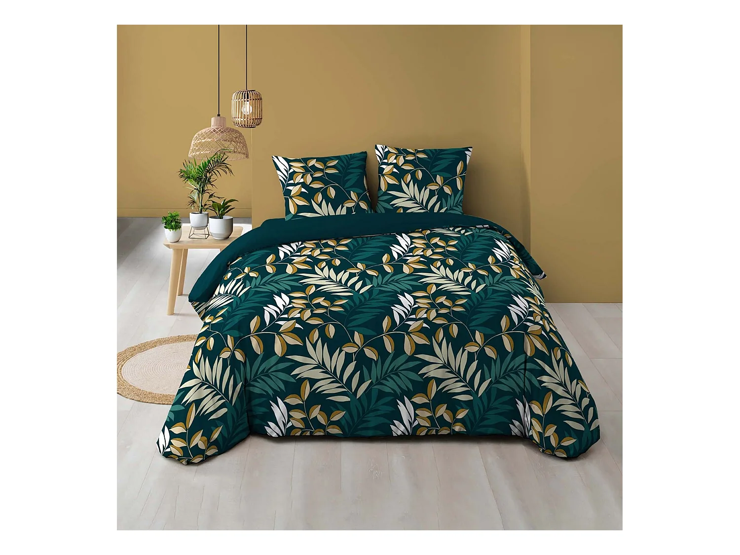 Parure de Lit 3 Pièces "Nelida" 240x220cm Bleu