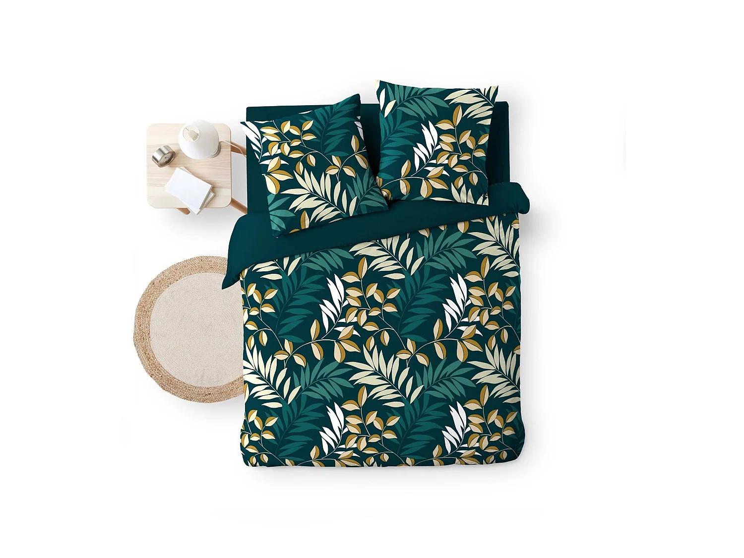 Parure de Lit 3 Pièces "Nelida" 240x220cm Bleu